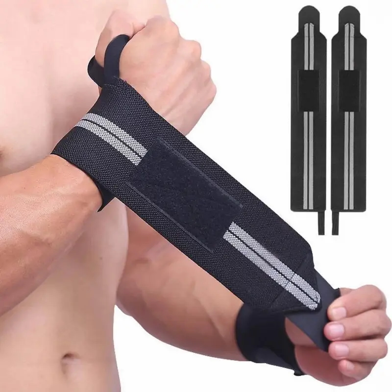 Wrist Wraps Weightlifting Support - 2 ชิ้น สายรัดข้อมือแบบยืดหยุ่น, สายรัดข้อมือ, สายรัดข้อมือสำหรับยิมยกน้ำหนัก, ป้องกันการออกกำลังกาย,
