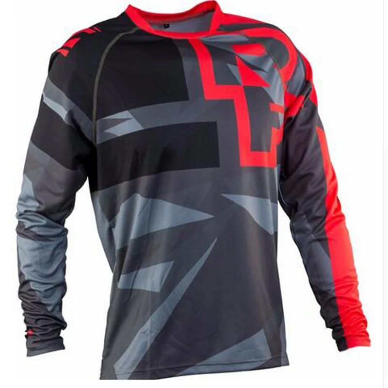 Cycling - เสื้อแข่งมอเตอร์ครอสสำหรับผู้ชาย รุ่นใหม่ล่าสุด เหมาะสำหรับฤดูร้อน ระบายอากาศได้ดี แขนยาว สำหรับปั่นจักรยานเสือภูเขา