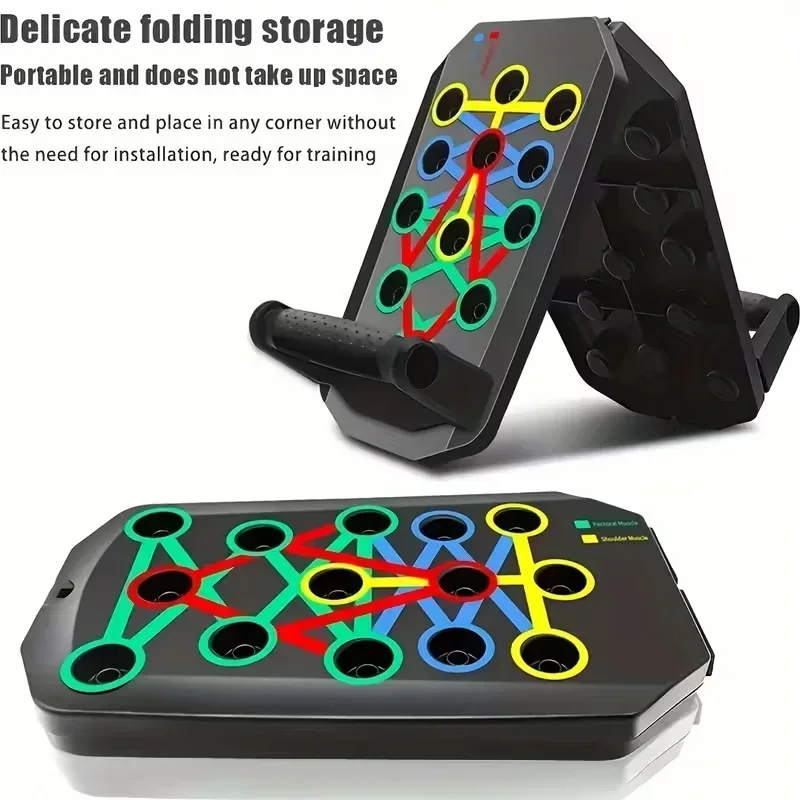 Push Up Board Foldable Multi Function - ชุดบอร์ดวิดพื้นแบบพกพา อุปกรณ์ออกกำลังกายแบบพับได้สำหรับฝึกกล้ามเนื้อหน้าอก หน้าท้อง แขน/หลัง