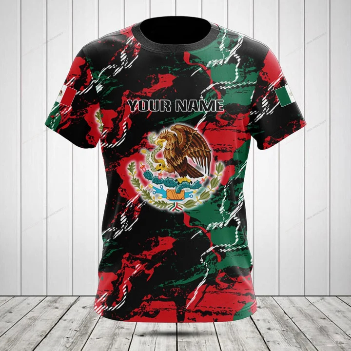 Team Sports - เสื้อยืดลายกราฟิกธงชาติเม็กซิโกและนกอินทรี สไตล์ลำลองสำหรับฤดูร้อน ทรงหลวมโอเวอร์ไซส์ สำหรับเด็กชายและเด็กหญิง แฟชั่นสตรีทแวร์ เสื้อทีม