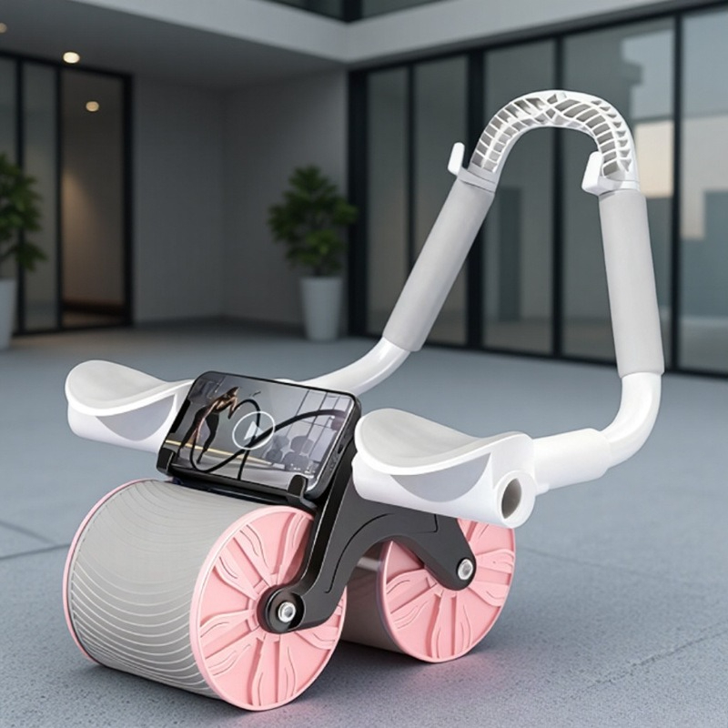 Ab Roller Wheel With Elbow Support - อุปกรณ์ฝึกกล้ามเนื้อหน้าท้องแบบอัตโนมัติ พร้อมลูกกลิ้งรองรับข้อศอก สำหรับใช้ในบ้าน