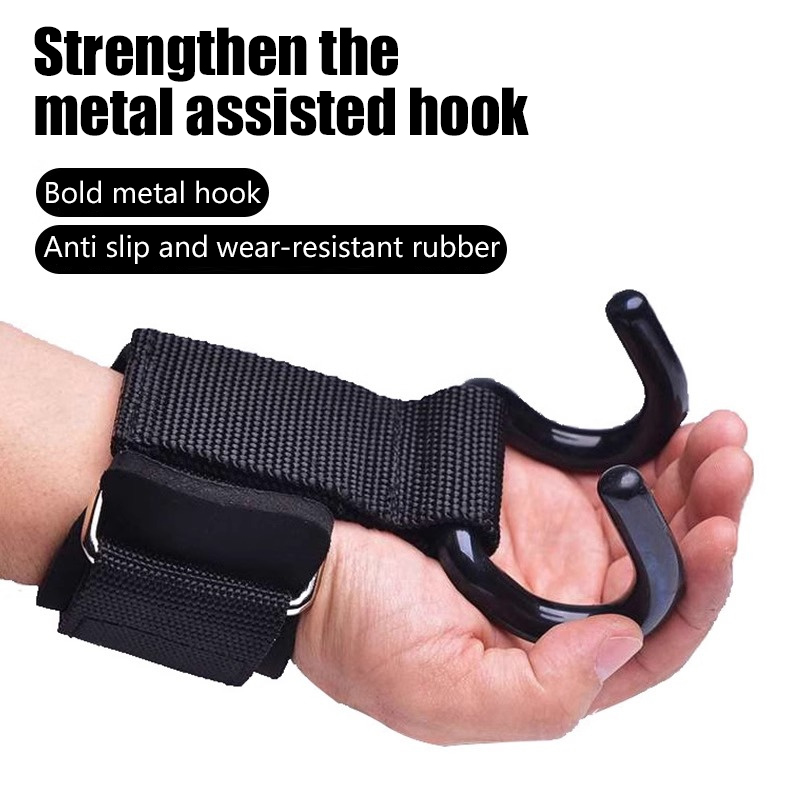 【F】2 ชิ้น ตะขอสำหรับยกน้ำหนัก  - Wrist Wraps Weightlifting Support บทวิจารณ์และราคา